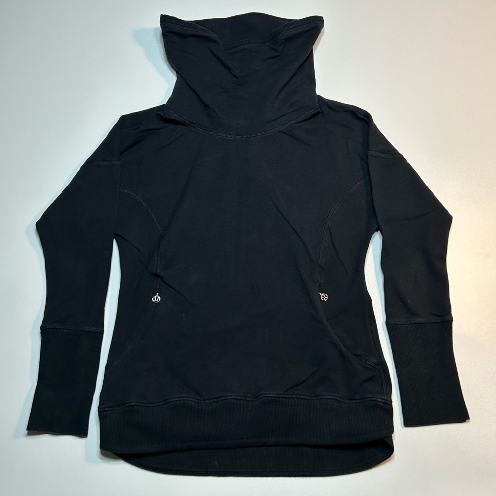 Lululemon Run: Rest Day Pullover Black Cowl Neck Sweatshirt Size 6